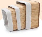 3 Panier de Rangement en Bambou avec Doublure en Tissu
