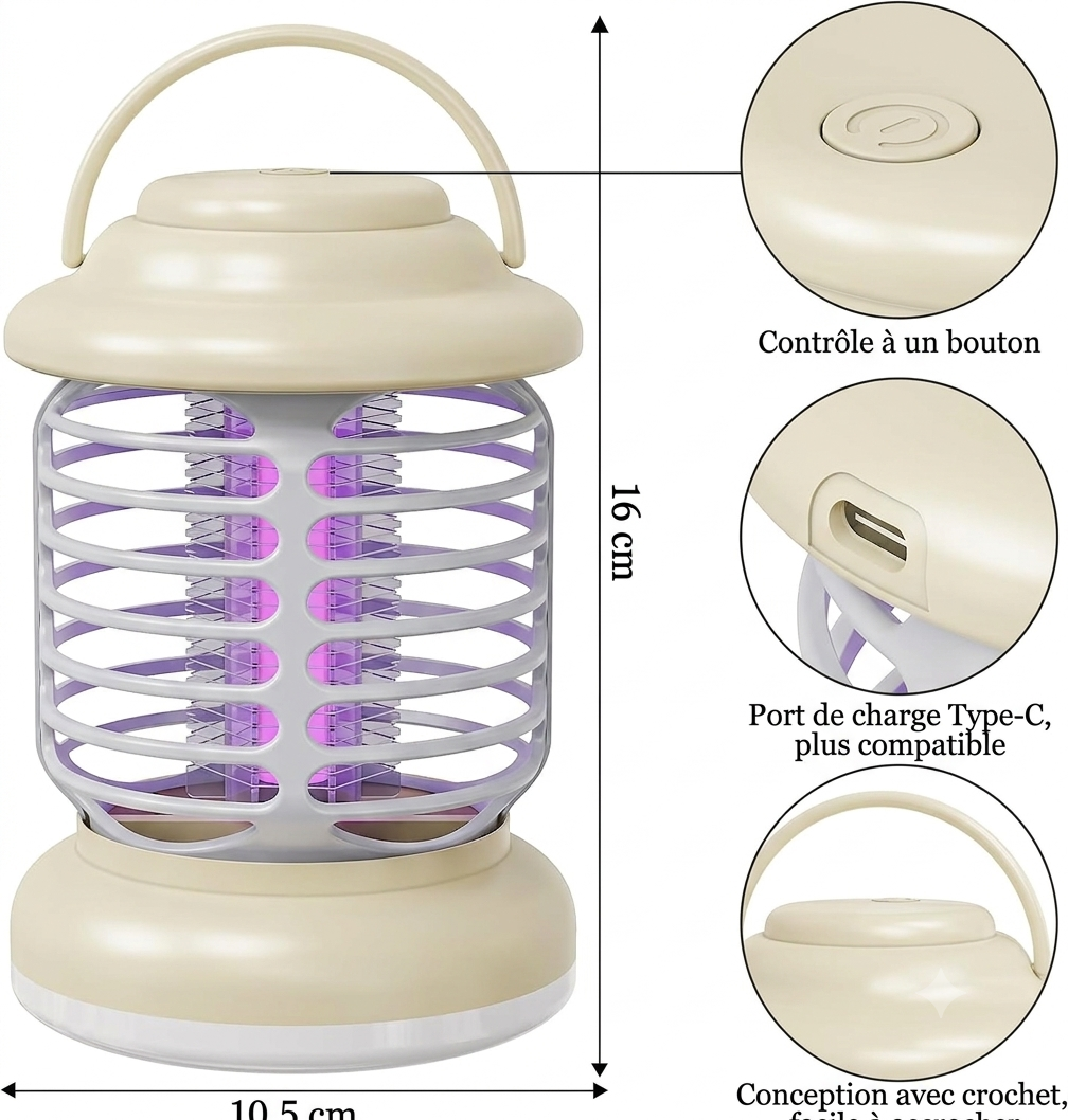 Lampe anti-moustiques portable 3 en 1